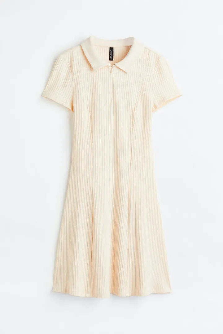 Collared Ribbed Dress