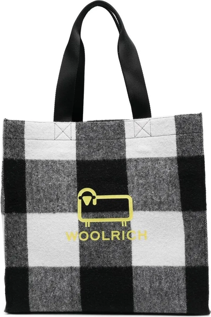 Logo-Print Check Tote Bag