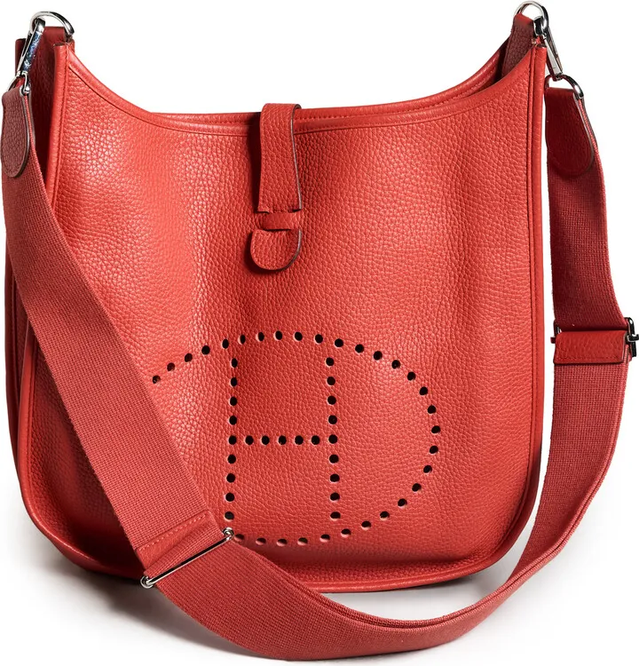 What Goes Around Comes Around Hermes Red Clemence Evelyne III Gm Bag