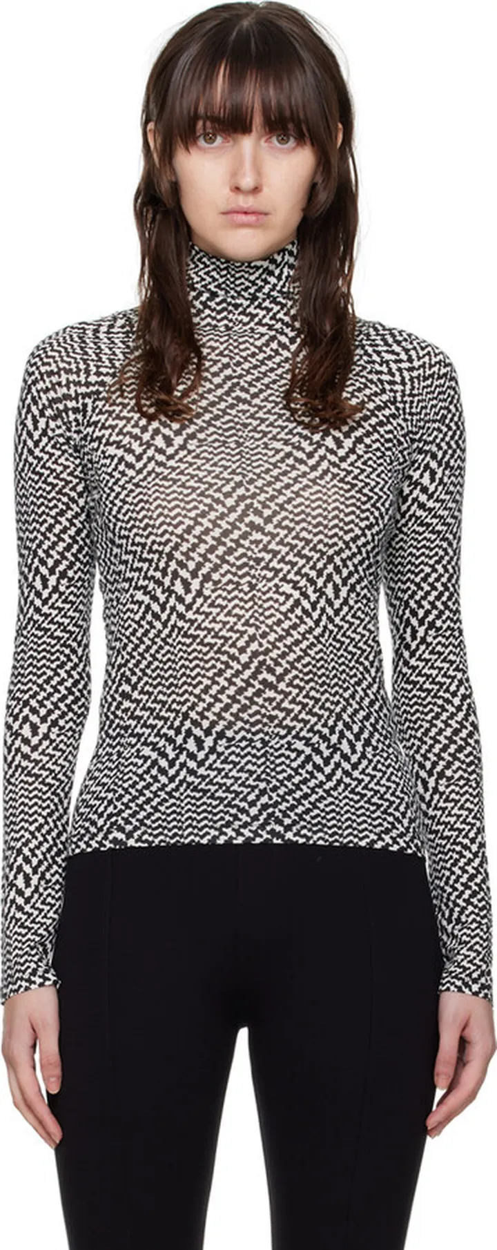 rag & bone Black & White Shaw Turtleneck