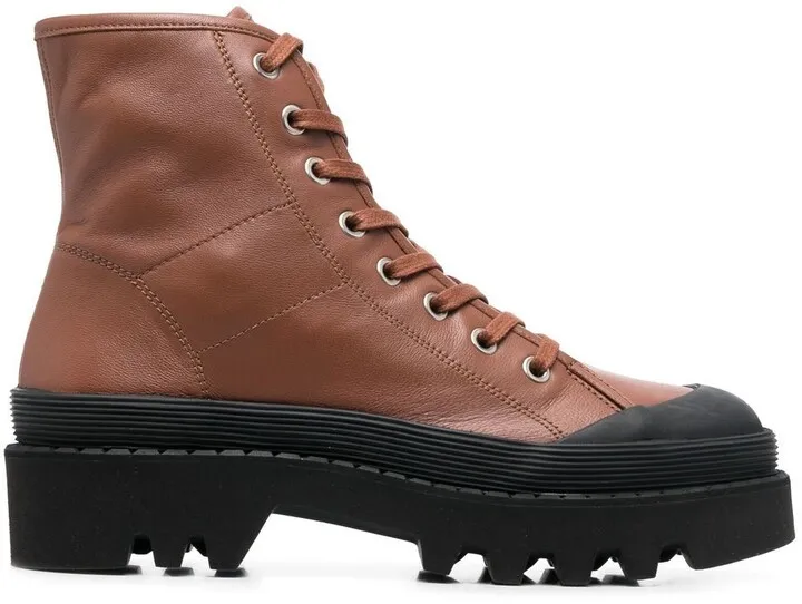 Leather Lace-Up Boots