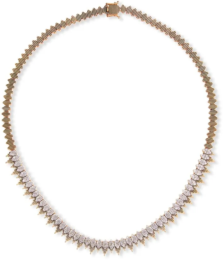 14k Rose Gold Diamond Balcony Necklace