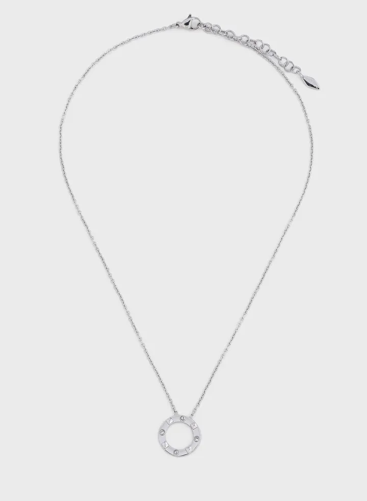 Stainless Steel Necklace With Crystals