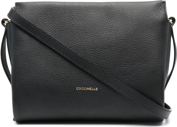 Logo-Stamp Leather Shoulder Bag