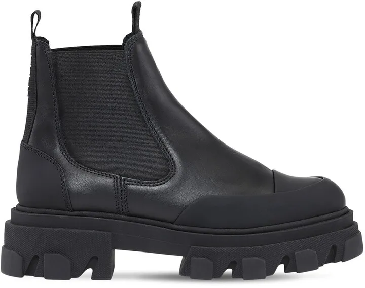50mm Low leather Chelsea combat boots