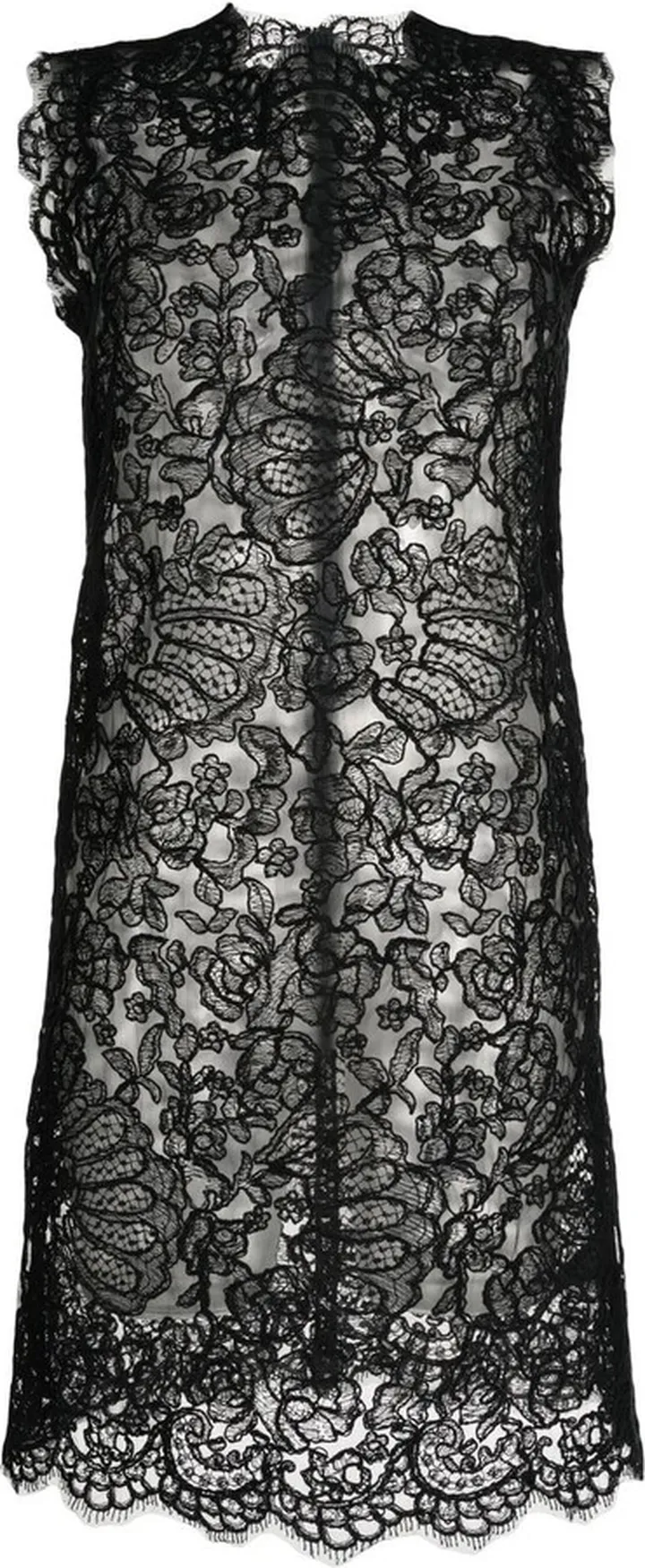 Lace Construction Midi Dress