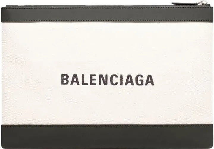 Logo-Print Zipped Clutch Bag