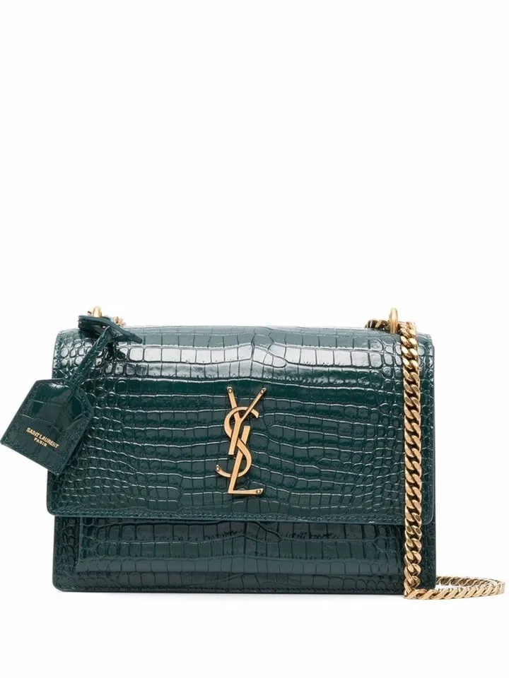 medium Sunset crocodile-effect shoulder bag