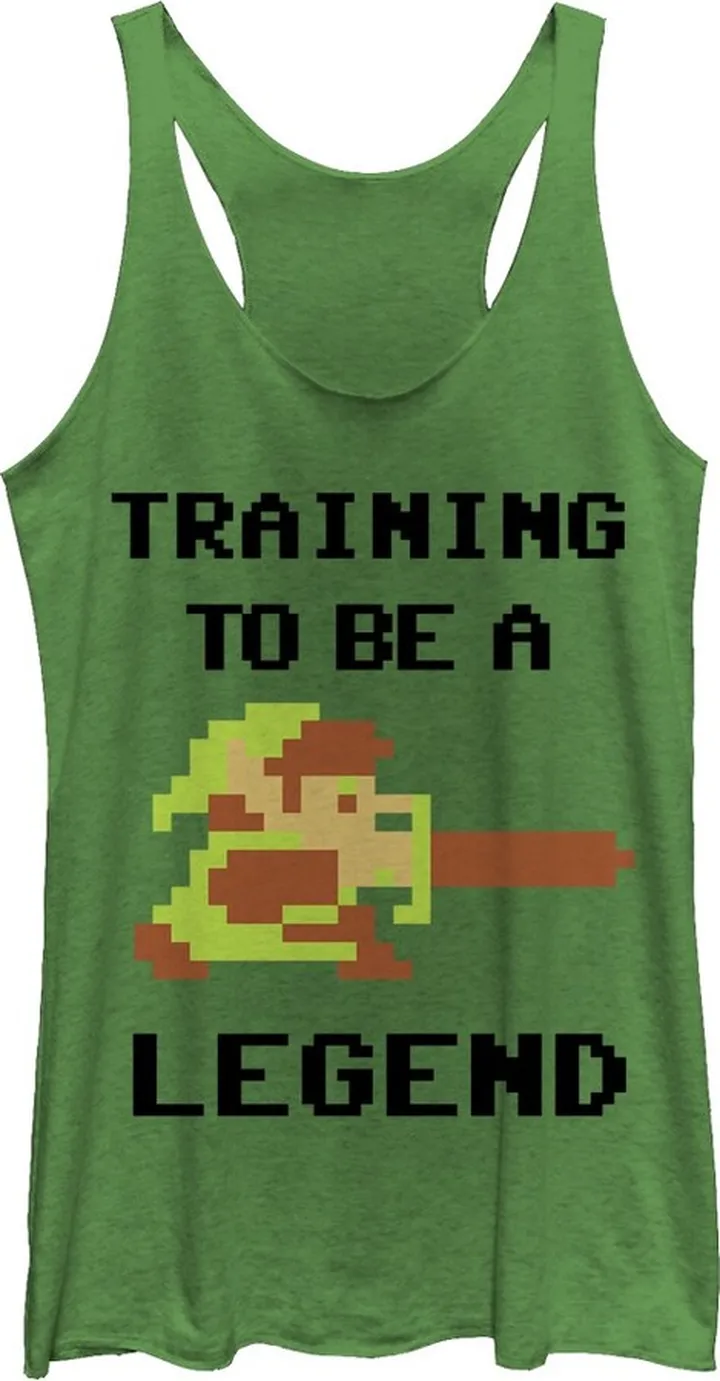 Women's Nintendo Legend of Zelda Link Training Racerback Tank Top - Envy Green - Medium