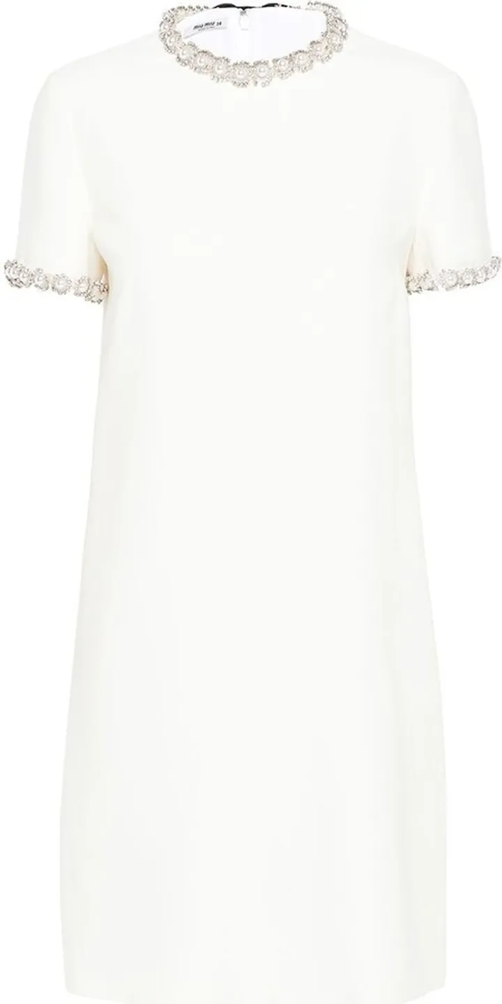 Pearl And Crystal-Embellished Mini Dress