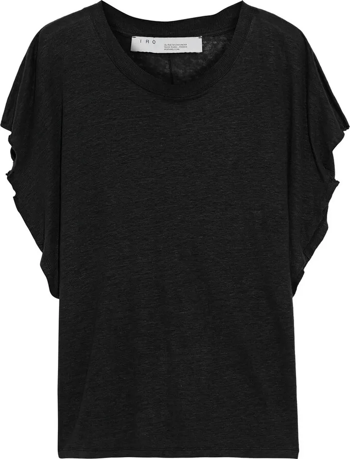 Beaming distressed slub linen-jersey T-shirt