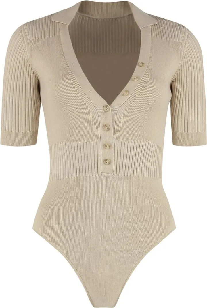 Jacquemus V-Neck Buttoned Knitted Bodysuit