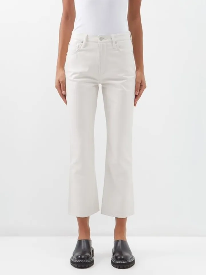 Isola Cropped Recycled-leather Trousers