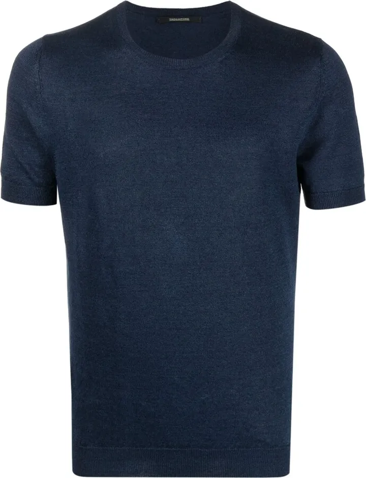 melange fine-knit T-shirt