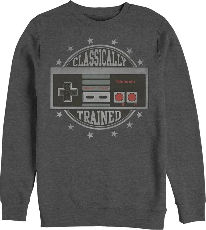 Men's Nintendo Classically Trained Sweatshirt - Charcoal Heather - 2X Large