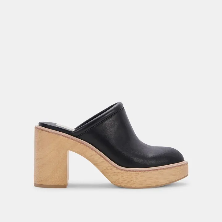 Camdin Heels Black Leather