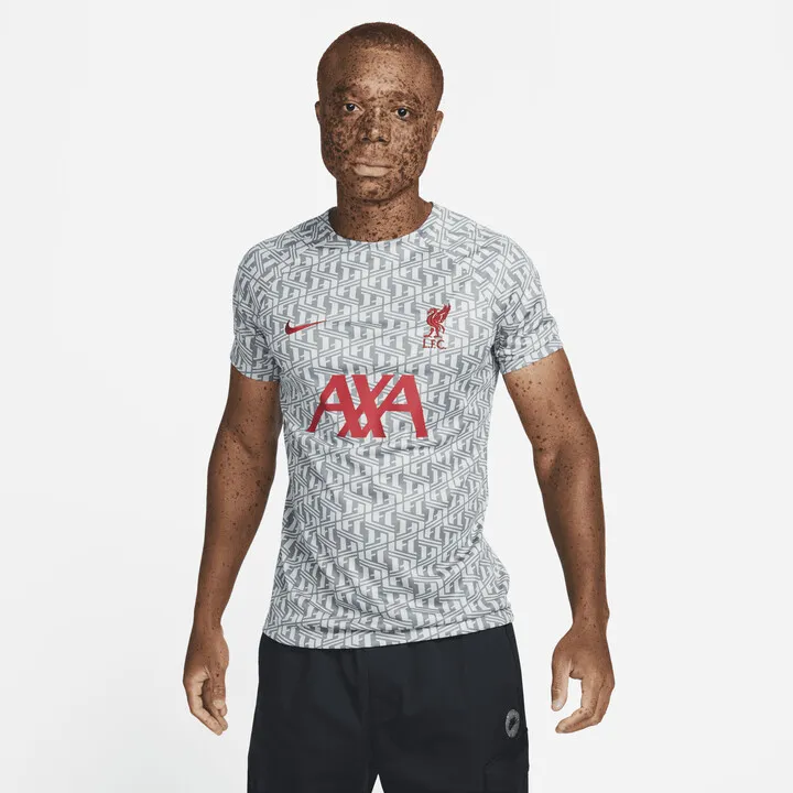 Liverpool FC Nike Men's Dri-FIT Pre-Match Soccer Top in Grey
