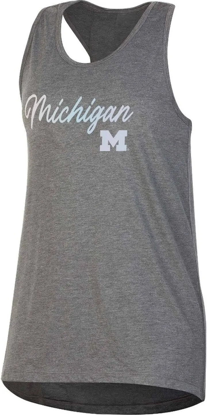 NCAA Michigan Wolverines Women's Gray Racerback Tank Top - XL