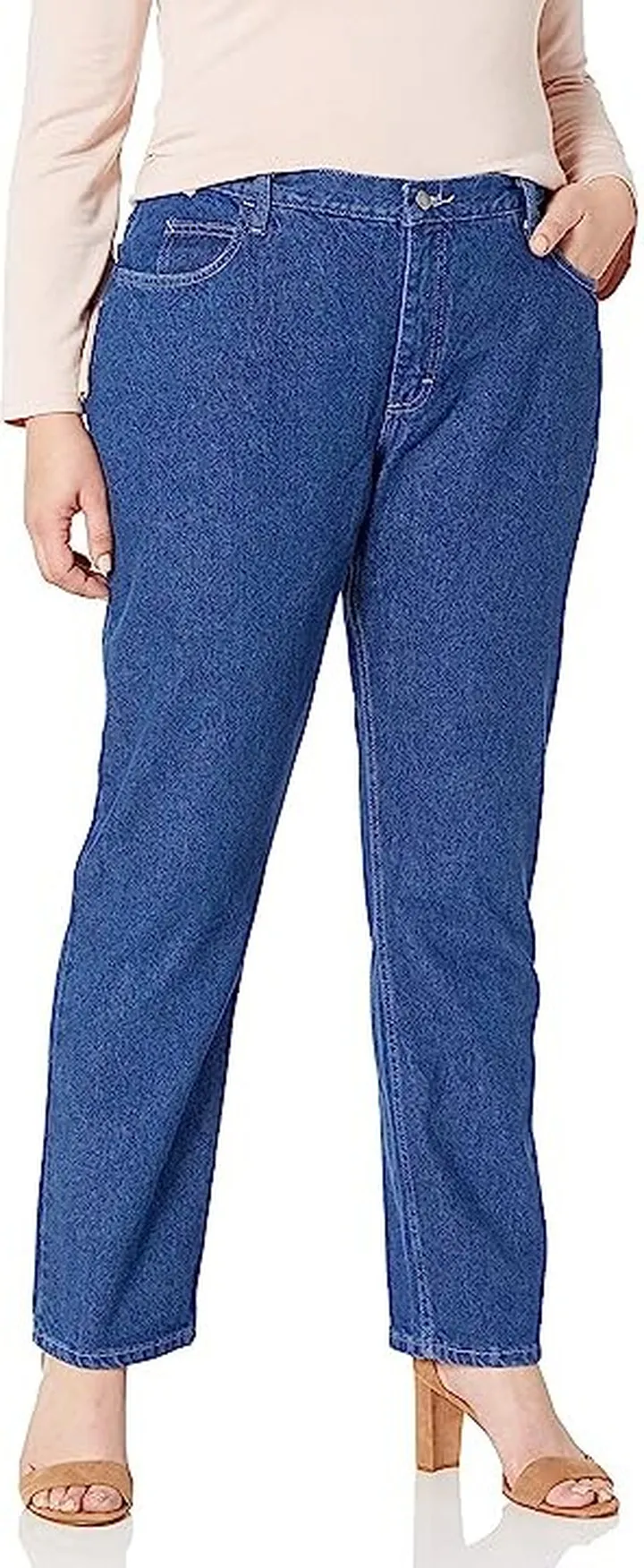 Lee Women's Plus Size Camden Relaxed Fit 5 Pocket Jean (Indigo Denim) Jeans