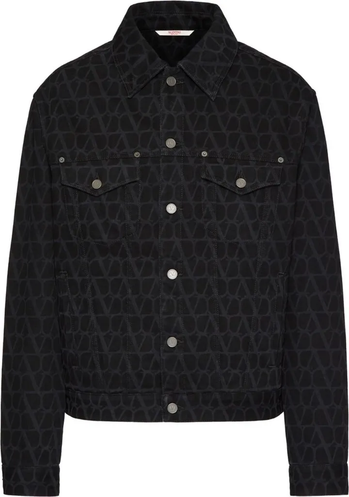 VLogo-print denim jacket