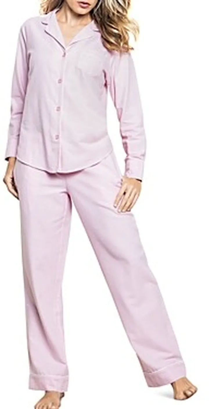 Petite Plume Cotton Pink Flannel Pajama Set