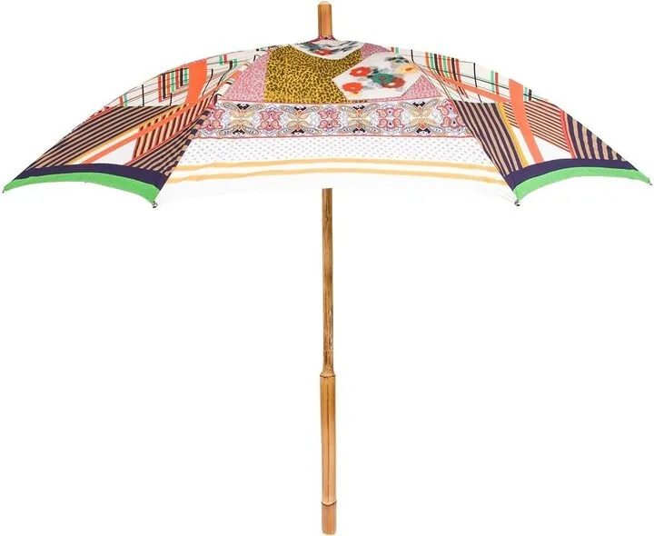 Graphic-Print Cotton Umbrella