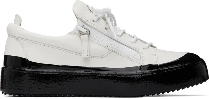 Giuseppe Zanotti White & Black Frankie Match Sneakers