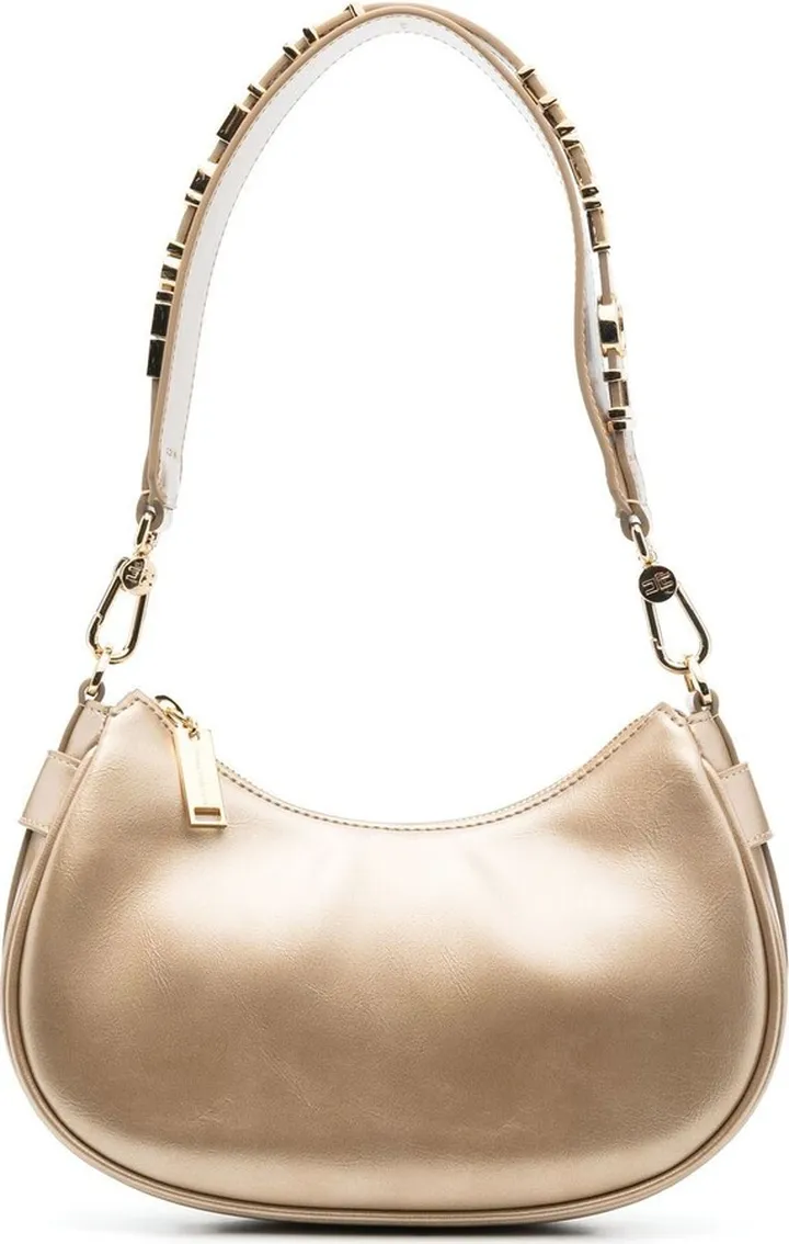 Metallic-Effect Logo-Strap Tote Bag