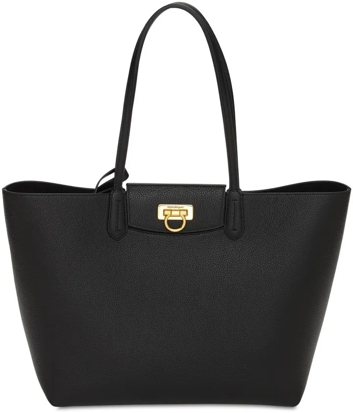 Travel leather tote bag