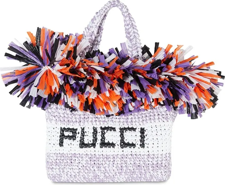 Small raffia effect tote bag