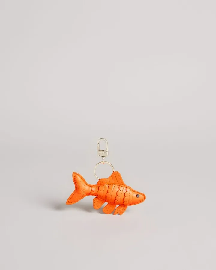 Fish Bag Charm in Bright Orange