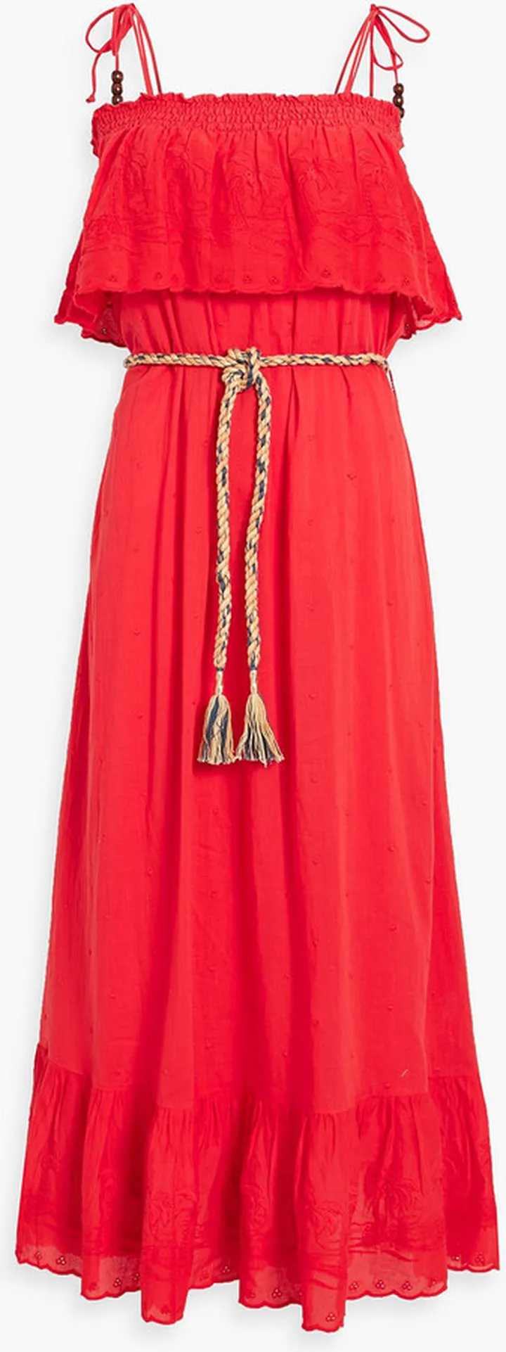 Felicia ruffled Swiss-dot cotton maxi dress