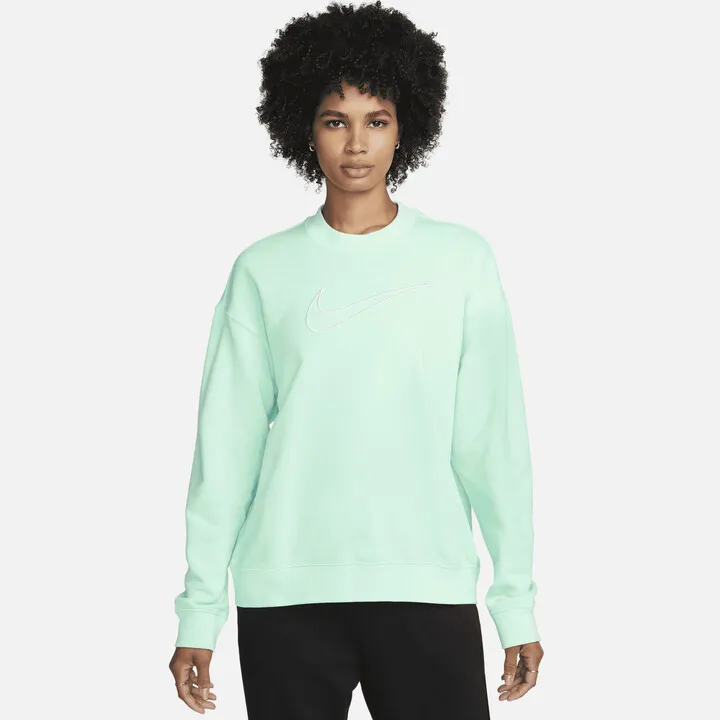 Nike Women's Dri-FIT Get Fit Graphic Crewneck Sweatshirt in Green