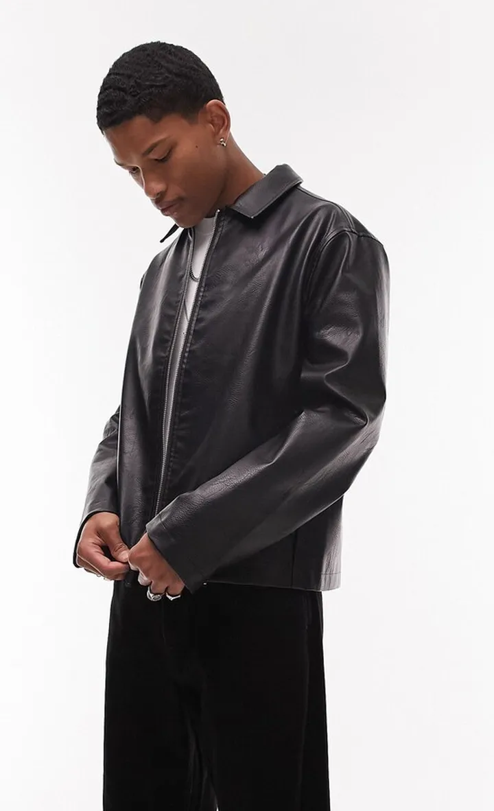 Faux Leather Coach's Jacket