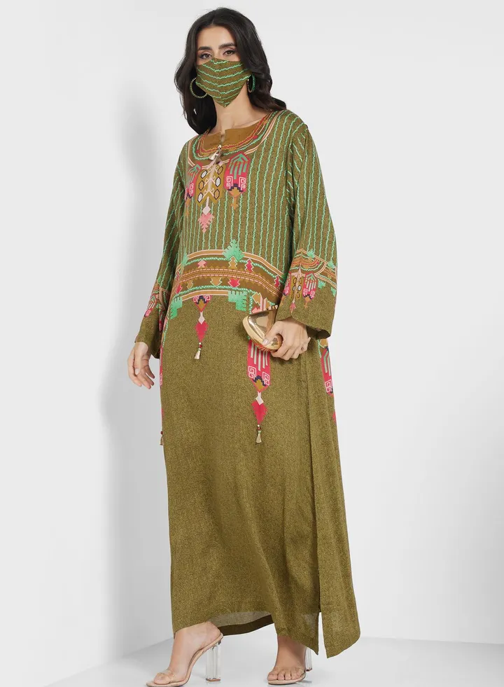 Pocket Detail Side Slit Jalabiya