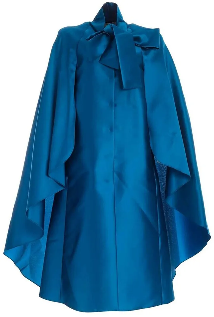 Alberta Ferretti Pleated Satin Overcoat