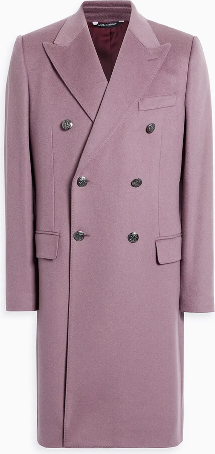 Double-breasted cashmere coat
