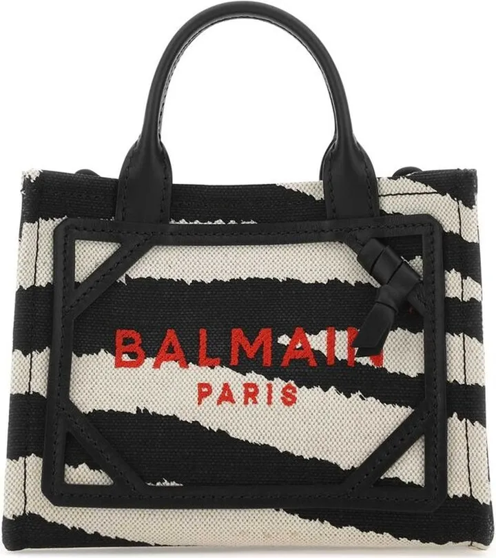 Balmain Zebra Printed B-Army Tote Bag
