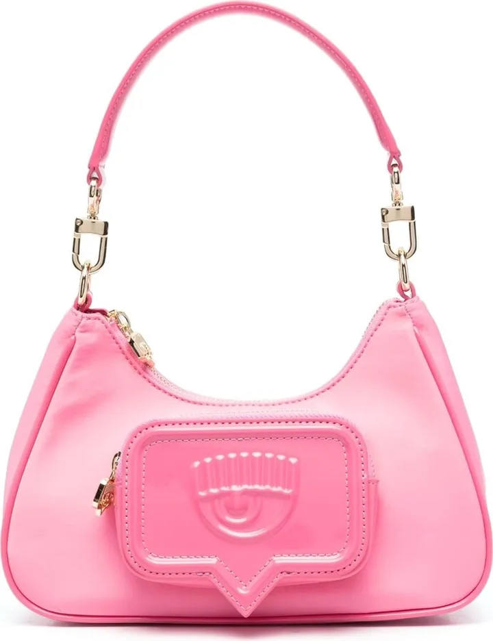 Embossed-Logo Shoulder Bag