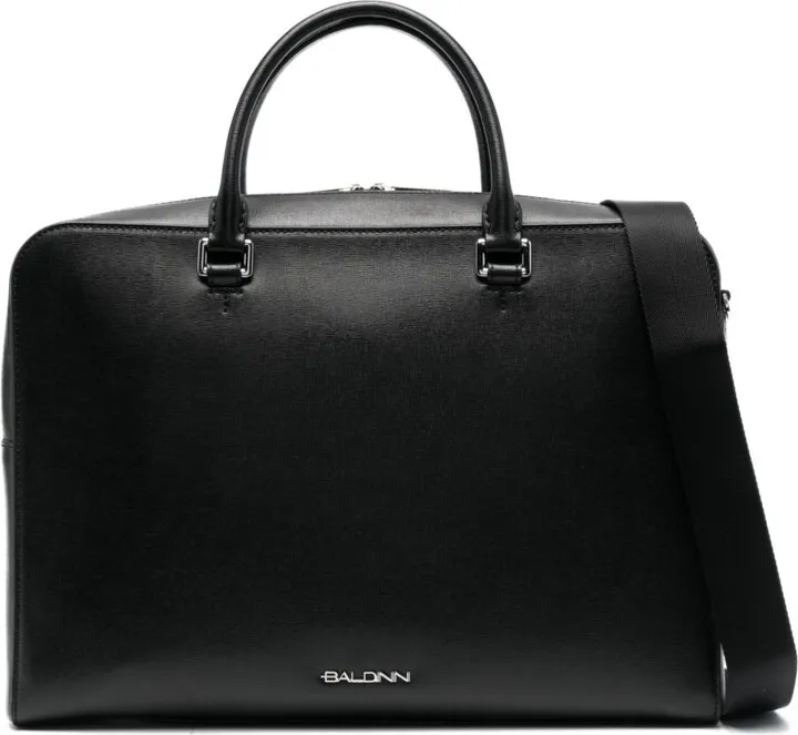 Logo-Plaque Leather Briefcase