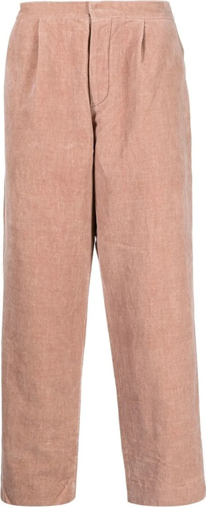 Cropped Melange Wool Trousers
