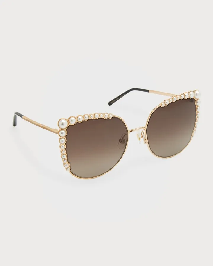 Pearly Stainless Steel Butterfly Sunglasses