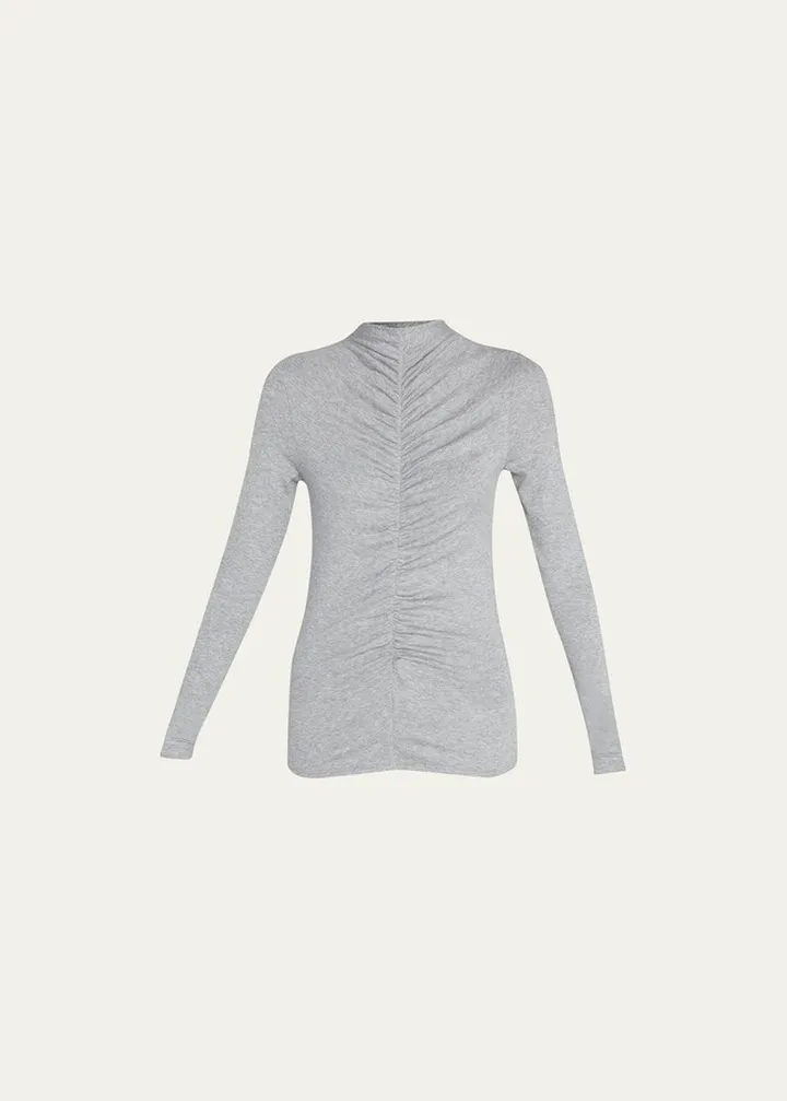 Theresa Knit Ruched Turtleneck