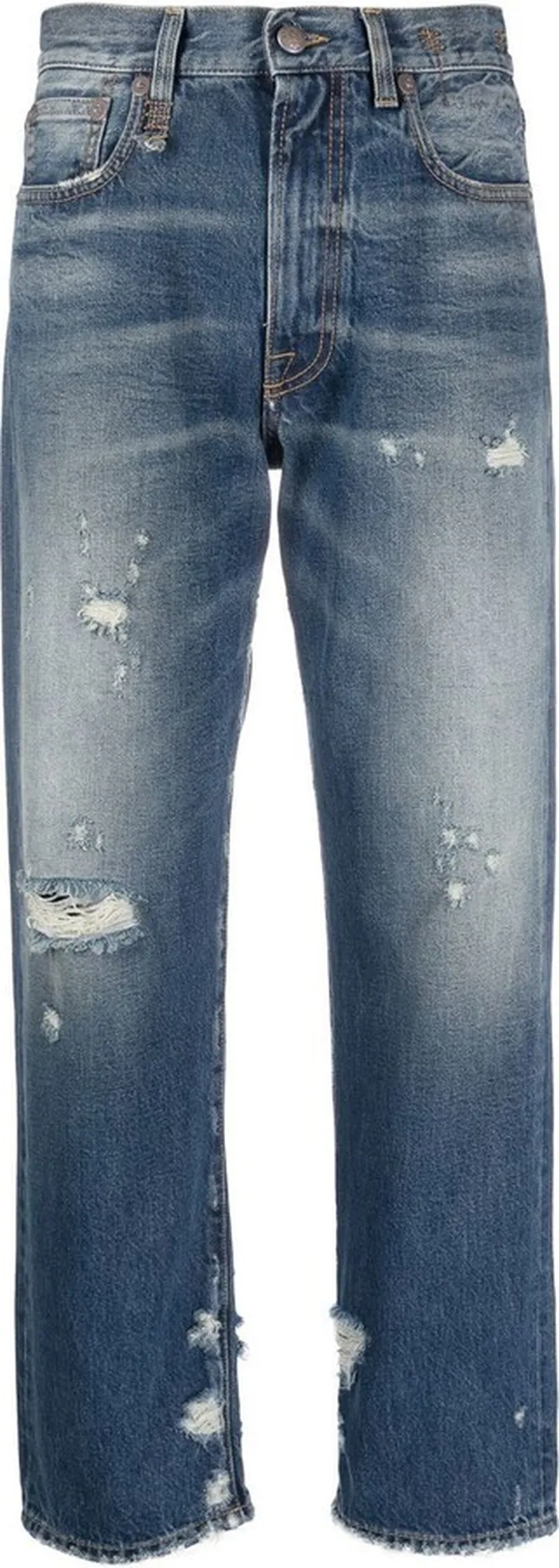 Distressed High-Waist Jeans