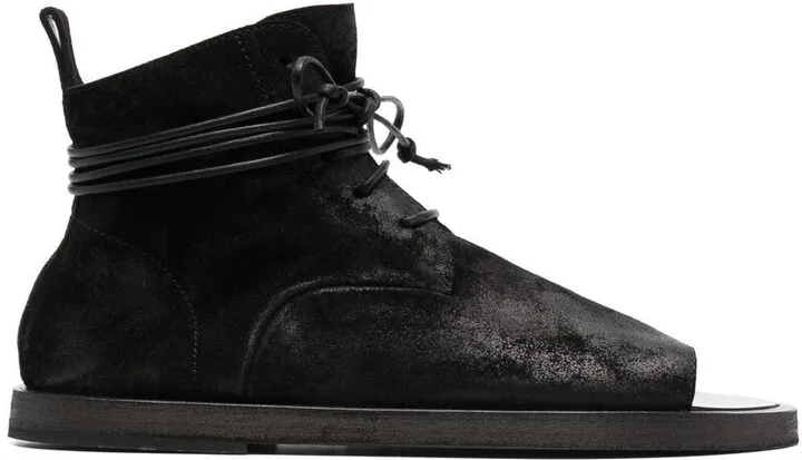 Open-Toe Lace-Up Boots