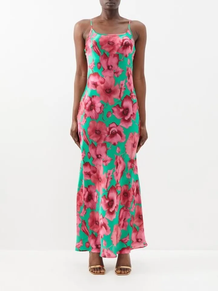 Sofia Floral-print Silk Slip Dress