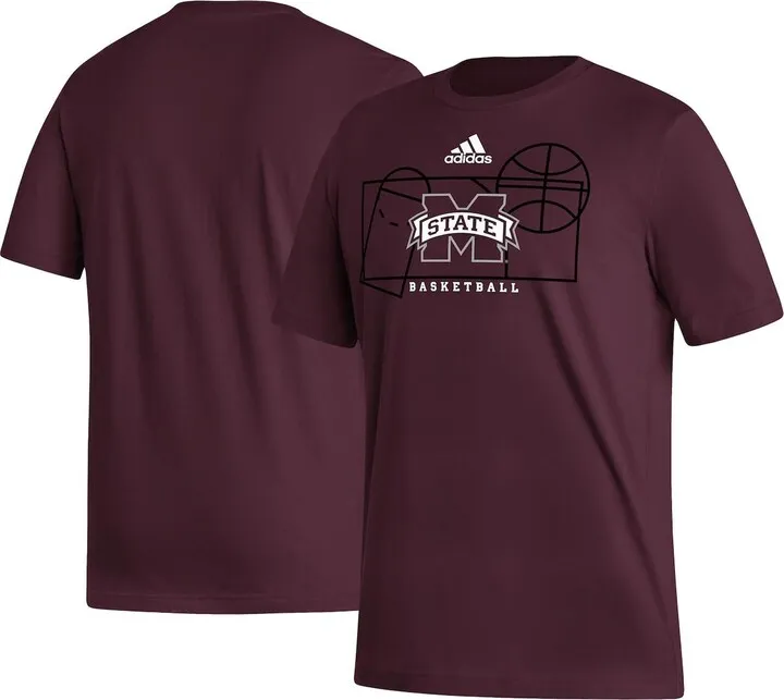 Men's adidas Maroon Mississippi State Bulldogs Basketball Court Fresh T-shirt