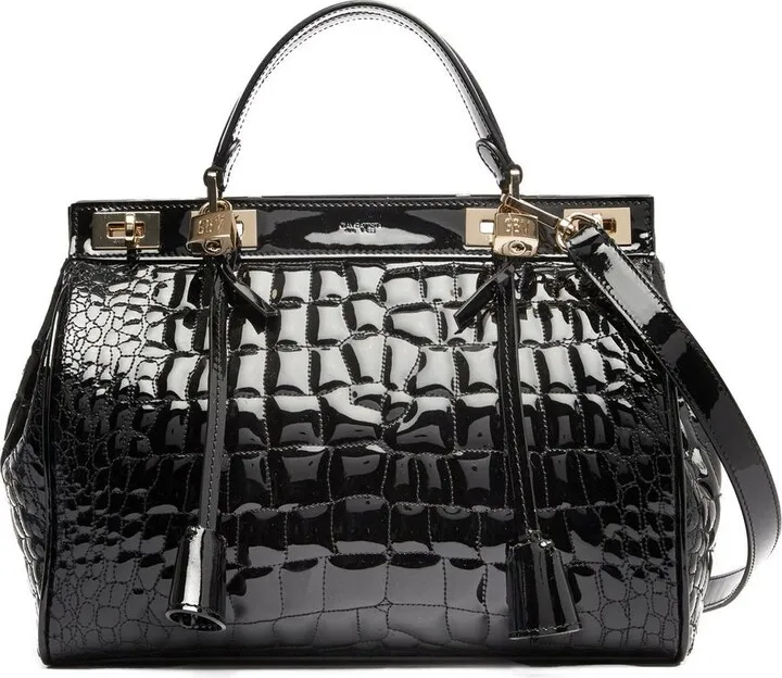 Crocodile-Embossed Tote Bag