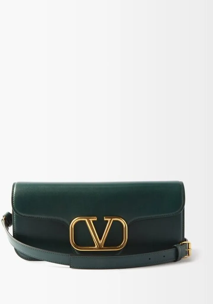 V-logo Leather Cross-body Bag