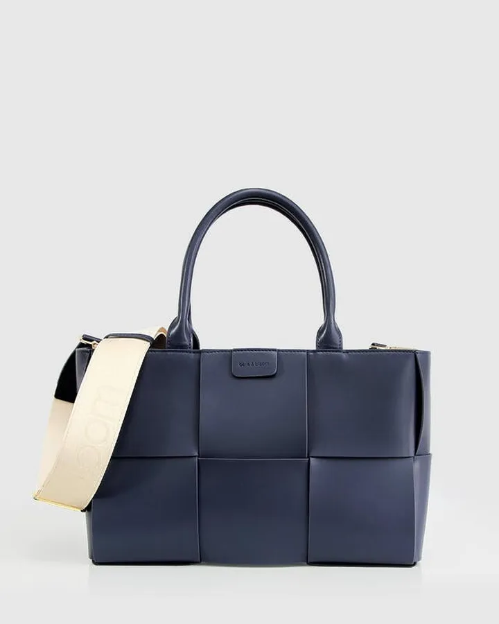 Belle & Bloom Long Way Home Woven Tote - Navy